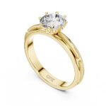 Brilliant Round Cut Solitaire Ring in Gold