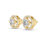 1Ct Halo Diamond Studs Earrings | Hallmarked Gold