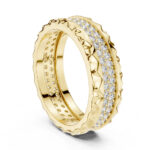 Textured Diamond Eternity Ring in 14K / 18K Certified Gold