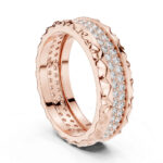 Textured Diamond Eternity Ring in 14K / 18K Certified Gold - Image 2