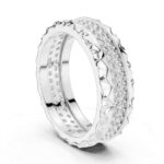 Textured Diamond Eternity Ring in 14K / 18K Certified Gold - Image 3