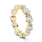Pear Cut Diamond Eternity Ring in 14K / 18K Gold | Certified