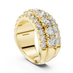 Triple Row Round Cut Diamond Eternity Ring in 14K/18K Gold