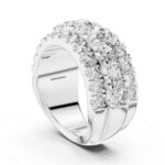 Triple Row Round Cut Diamond Eternity Ring in 14K/18K Gold - Image 3