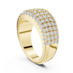 Premium Multi-Layer Round Diamond Gold Eternity Band | Certified Gold
