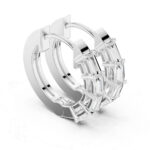 Premium Baguette Diamond Hoops with Secure Lock in 14K & 18K Gold - Image 3