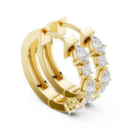 Princess and Pear Cut Diamond Earrings in Hallmarked Gold