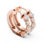 Princess and Pear Cut Diamond Earrings in Hallmarked Gold - Image 2