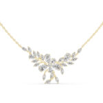 Heirloom-Style Diamond Leaf Necklace in 14K & 18K Gold | Certified