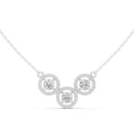 Trilogy Round Cut Diamond Necklace for Women in Certified Gold - Image 3
